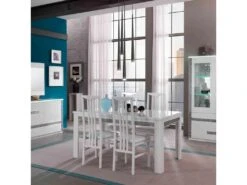 Table De Repas Rectangulaire Laqué Blanc - CRAC - L 160 X L 90 X H 77 Cm -Mobilia Boutique table a manger 19824797