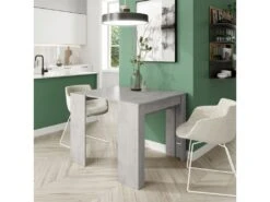 Table Extensible 51/237 Cm Gris Béton - ARSENE - L 51/237 X L 90 X H 78 Cm