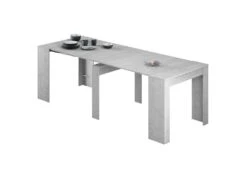 Table Extensible 51/237 Cm Gris Béton - ARSENE - L 51/237 X L 90 X H 78 Cm -Mobilia Boutique table a manger 19824929