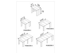 Table Extensible 51/237 Cm Gris Béton - ARSENE - L 51/237 X L 90 X H 78 Cm -Mobilia Boutique table a manger 19824931
