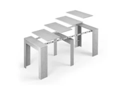 Table Extensible 51/237 Cm Gris Béton - ARSENE - L 51/237 X L 90 X H 78 Cm -Mobilia Boutique table a manger 19824933