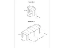 Table Extensible 51/237 Cm Gris Béton - ARSENE - L 51/237 X L 90 X H 78 Cm -Mobilia Boutique table a manger 19824937