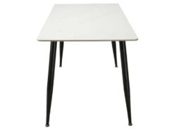 Table 130 X 70 Cm Céramique Effet Marbre Blanc Et Pieds évasés - RYDER 9 Table 130 X 70 Cm Céramique Effet Marbre Blanc Et Pieds évasés - RYDER -Mobilia Boutique table a manger 20013171