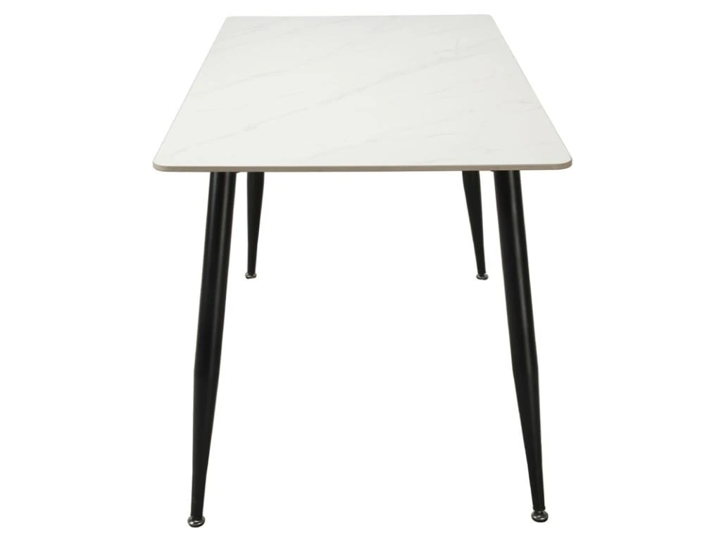 Table 130 X 70 Cm Céramique Effet Marbre Blanc Et Pieds évasés - RYDER 5 Table 130 X 70 Cm Céramique Effet Marbre Blanc Et Pieds évasés - RYDER – Image 3