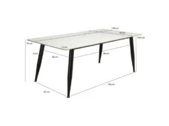 Table 130 X 70 Cm Céramique Effet Marbre Blanc Et Pieds évasés - RYDER 11 Table 130 X 70 Cm Céramique Effet Marbre Blanc Et Pieds évasés - RYDER -Mobilia Boutique table a manger 20013175