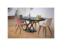 Table Extensible 140/200 Cm Céramique Gris Foncé Et Métal - MORIARTY -Mobilia Boutique table a manger 20013385