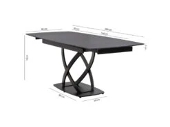 Table Extensible 140/200 Cm Céramique Gris Foncé Et Métal - MORIARTY -Mobilia Boutique table a manger 20013391