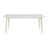 OTTO Table De Séjour Avec Piétement En Hévéa Massif - Blanc Laqué - L 180 X P 90 X H 75 Cm -Mobilia Boutique table a manger 20020859