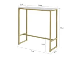 Table De Bar Effet Marbre Table Haute De Bar Table à Manger - Doré, FSB34-G -Mobilia Boutique table a manger 20021139
