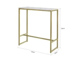 Table De Bar Effet Marbre Table Haute De Bar Table à Manger - Doré, FSB34-G -Mobilia Boutique table a manger 20021145