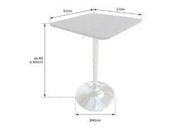 Table De Bar Carrée Blanche Et Chrome LUKE - HAPPY GARDEN -Mobilia Boutique table a manger 20096845