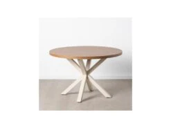 Table De Repas Ronde Bois/Métal Blanc Taille M - MALIMO -Mobilia Boutique table a manger 20106763