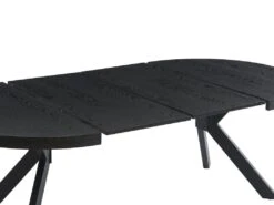 Table à Manger Extensible 4 à 8 Couverts En MDF Et Acier - Noir - KOMONI -Mobilia Boutique table a manger 20269151