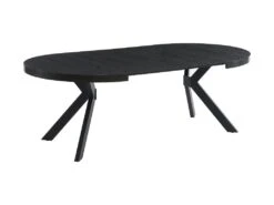 Table à Manger Extensible 4 à 8 Couverts En MDF Et Acier - Noir - KOMONI -Mobilia Boutique table a manger 20269153