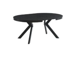Table à Manger Extensible 4 à 8 Couverts En MDF Et Acier - Noir - KOMONI -Mobilia Boutique table a manger 20269175