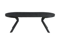 Table à Manger Extensible 4 à 8 Couverts En MDF Et Acier - Noir - KOMONI -Mobilia Boutique table a manger 20269187
