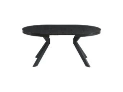 Table à Manger Extensible 4 à 8 Couverts En MDF Et Acier - Noir - KOMONI -Mobilia Boutique table a manger 20269189