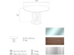 Table De Diner Piètements Courbés Bois Massif Plateau Verre Trempé Et Piètement Acier -Mobilia Boutique table a manger 21089701