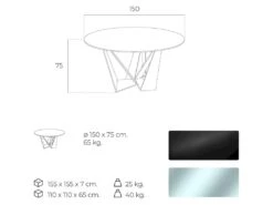 Table à Manger Base Acier Et Verre Trempé -Mobilia Boutique table a manger 21090031