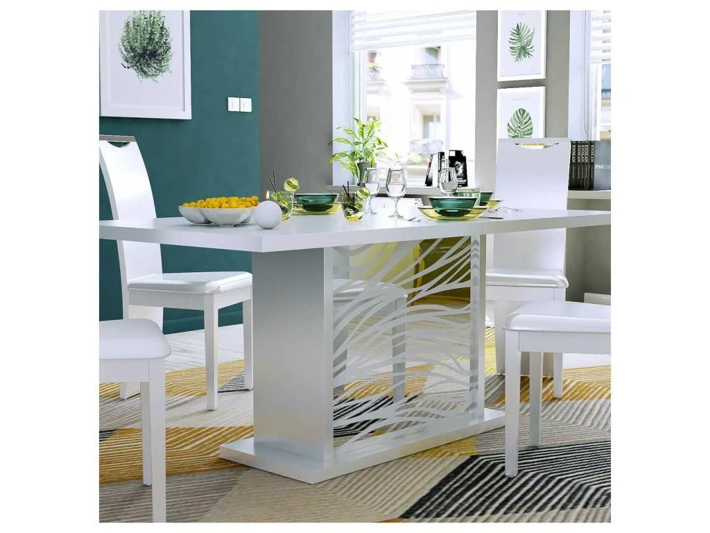 Table De Repas Avec Allonges Blanc Laqué 180*90 Cm - ESPRIT 3 Table De Repas Avec Allonges Blanc Laqué 180*90 Cm - ESPRIT