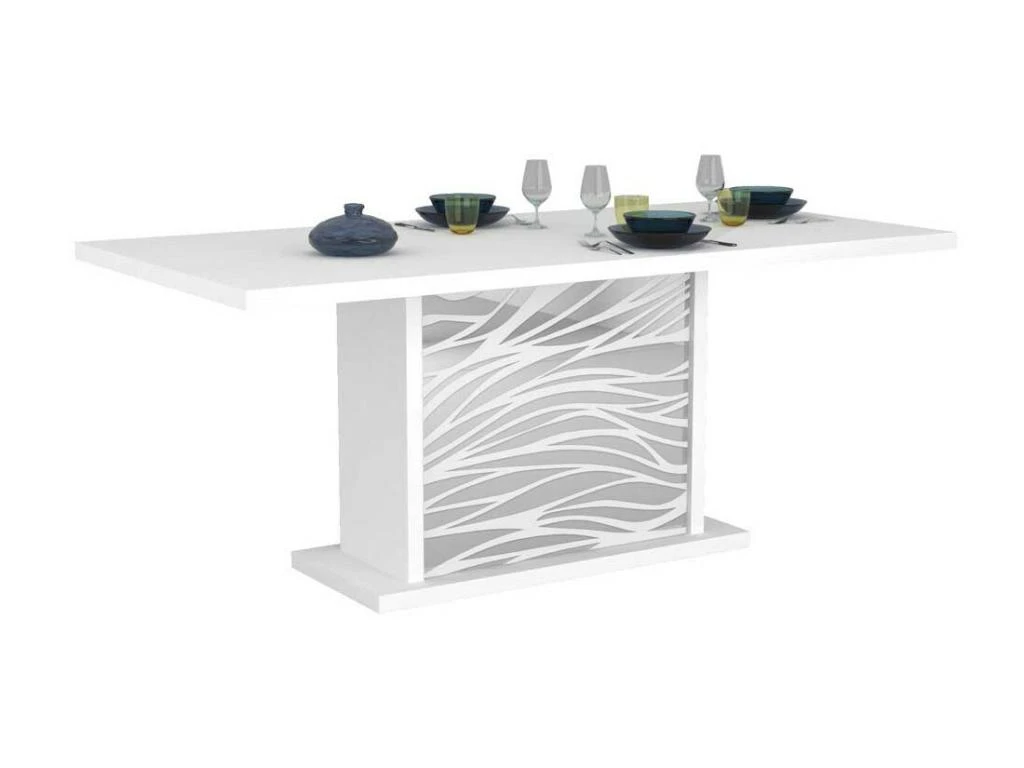 Table De Repas Avec Allonges Blanc Laqué 180*90 Cm - ESPRIT 4 Table De Repas Avec Allonges Blanc Laqué 180*90 Cm - ESPRIT – Image 2