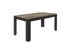 Table De Repas Rectangulaire Noir Mat/Bois Fumé - MATERA -Mobilia Boutique table a manger 21308569