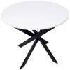 Table à Manger Ronde Fixe ZEN, 90x90x77cm, Capacité Jusqu'à 4 Personnes, Couleur Blanc Mat, Pieds Métalliques Couleur Noir Laqué Mat 2 Table à Manger Ronde Fixe ZEN, 90x90x77cm, Capacité Jusqu'à 4 Personnes, Couleur Blanc Mat, Pieds Métalliques Couleur Noir Laqué Mat -Mobilia Boutique table a manger 21317029