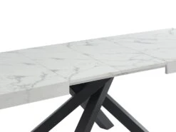 Table à Manger Extensible 6 à 10 Couverts En MDF Et Métal - Effet Marbre Blanc Et Noir - CATONAV -Mobilia Boutique table a manger 22039273