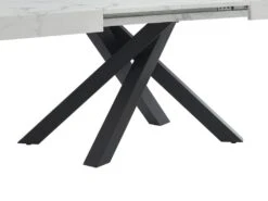 Table à Manger Extensible 6 à 10 Couverts En MDF Et Métal - Effet Marbre Blanc Et Noir - CATONAV -Mobilia Boutique table a manger 22039275