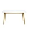 Naila Table De Salle à Manger 80 X 150 Avec Plateau En Bois Blanc Et Un Cadre En Chêne Massif. -Mobilia Boutique table a manger 22046819