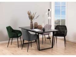 Amble Table De Salle à Manger, Impression Marbre Noir. -Mobilia Boutique table a manger 22047263