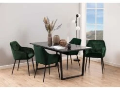 Amble Table De Salle à Manger, Impression Marbre Noir. -Mobilia Boutique table a manger 22047265