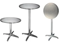 Table De Bistro-bar Pliable Aluminium Rond 60 X 60 X (58-115) Cm