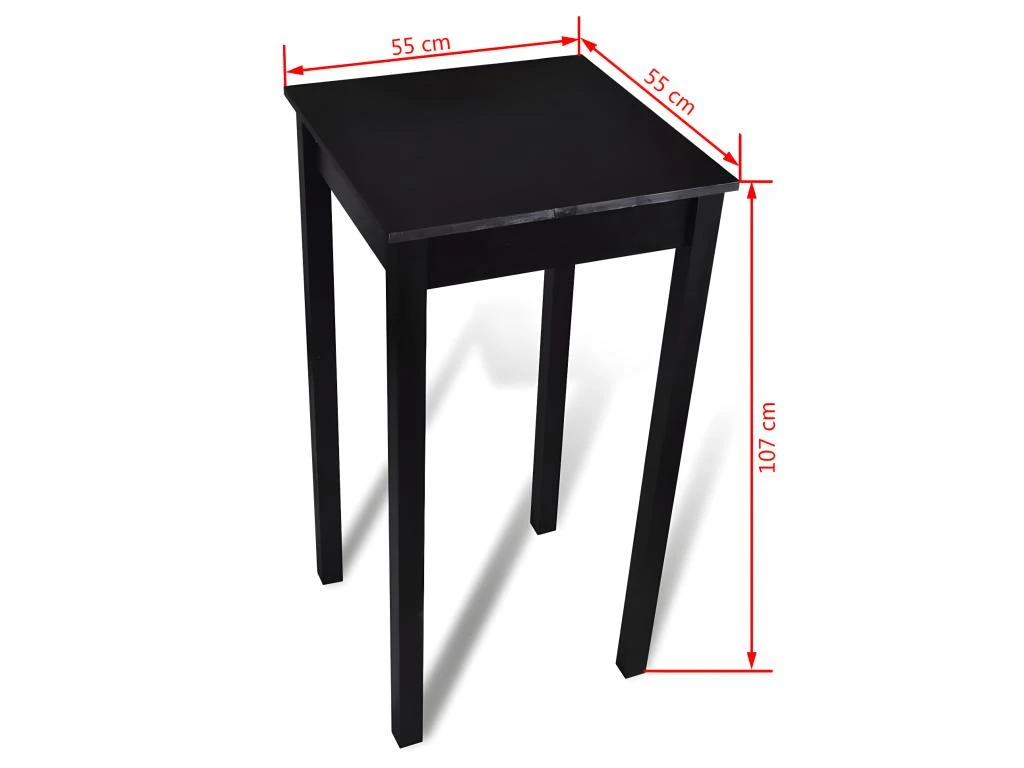 Table De Bar Noir MDF 55 X 55 X 107 Cm 6 Table De Bar Noir MDF 55 X 55 X 107 Cm – Image 4