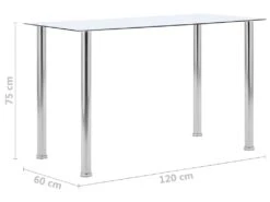 Table à Dîner Transparent 120x60x75 Cm Verre Trempé -Mobilia Boutique table a manger 22070819