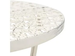 Table De Bistro Style Vintage Ronde Métal 40 X 70 Cm Blanc -Mobilia Boutique table a manger 22070937