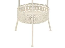 Table De Bistro Style Vintage Ronde Métal 40 X 70 Cm Blanc -Mobilia Boutique table a manger 22070941