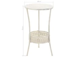 Table De Bistro Style Vintage Ronde Métal 40 X 70 Cm Blanc -Mobilia Boutique table a manger 22070943