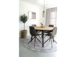 Marseille - Table à Manger Ronde En Bois Ø140cm - Couleur - Bois Clair / Noir -Mobilia Boutique table a manger 22075029