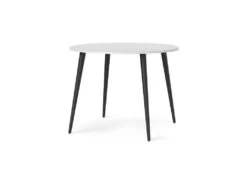 Napoli Table à Manger, Ø 100 En Blanc, Noir Mat.
