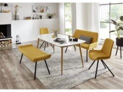 Bozen Table De Salle à Manger 90x180 Cm Blanc,miel. -Mobilia Boutique table a manger 22115155