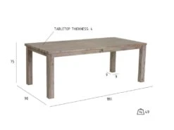 Alana Table De Salle à Manger 90x180 Cm, En Bois D'acacia Teinté Brun Avec Espace Pour 2 Extensions. -Mobilia Boutique table a manger 22115245