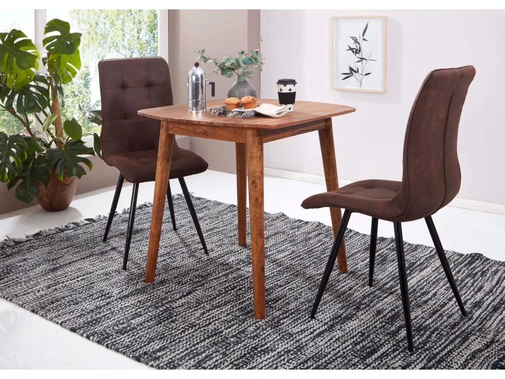 Table De Salle à Manger Bois Massif Table De Cuisine Sheesham Petit 5 Table De Salle à Manger Bois Massif Table De Cuisine Sheesham Petit – Image 3