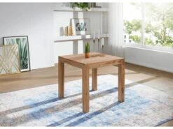 Table De Salle à Manger 80x76x80cm Bois Massif Table De Cuisine Acacia -Mobilia Boutique table a manger 22260071