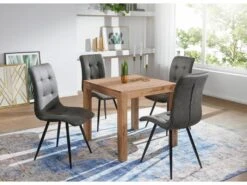 Table De Salle à Manger 80x76x80cm Bois Massif Table De Cuisine Acacia -Mobilia Boutique table a manger 22260079