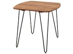 Table De Salle à Manger Table à Manger Avec Pieds En Métal Table En Bois Massif Table En Bois