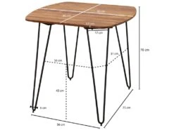 Table De Salle à Manger Table à Manger Avec Pieds En Métal Table En Bois Massif Table En Bois -Mobilia Boutique table a manger 22260115