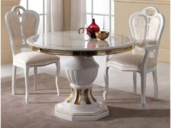 Table De Repas Ronde 110 Cm Avec Allonge - ADELE - Table De Repas : L 110/150 X L 110 X H 75 Cm -Mobilia Boutique table a manger 22365607