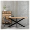 Table De Repas Rectangulaire 180 Cm Bois Brut/Noir - AMANDIA -Mobilia Boutique table a manger 22397233