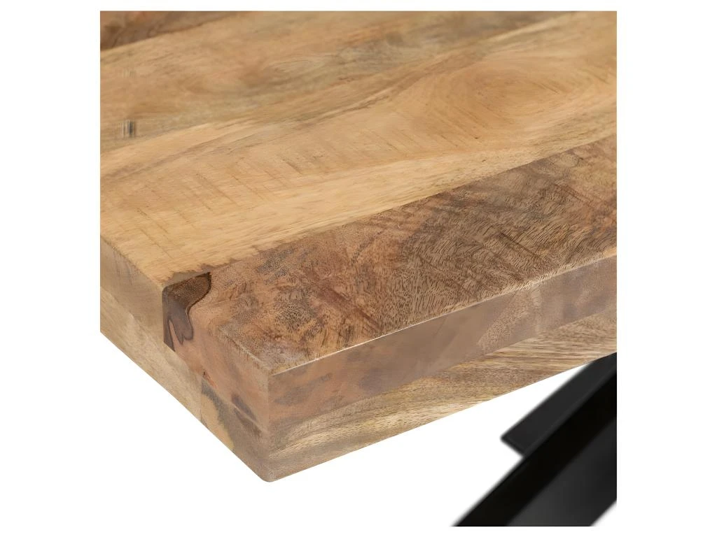 Table De Repas Rectangulaire 160 Cm Bois Brut/Noir - AMANDIA 5 Table De Repas Rectangulaire 160 Cm Bois Brut/Noir - AMANDIA – Image 3